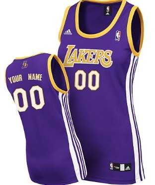 Womens Customized Los Angeles Lakers Purple Jersey->customized nba jersey->Custom Jersey